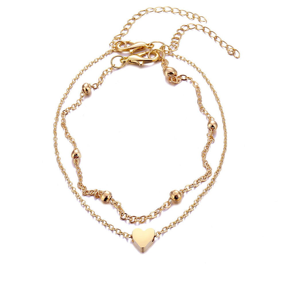 Elegant Double Layered Heart Bracelet Kalsten