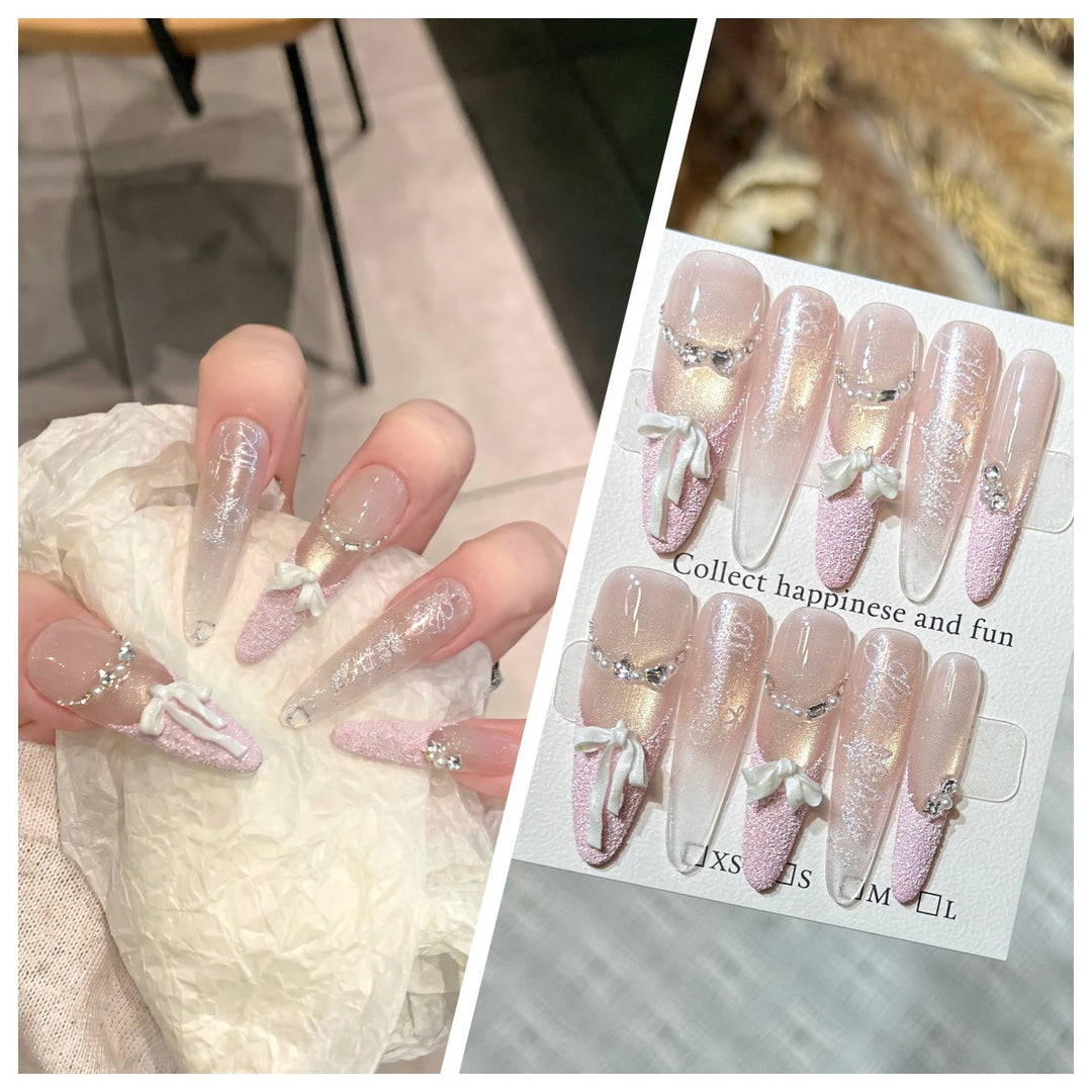 Artistic Stiletto Press-On Nail Set with Charming Patterns Kalsten