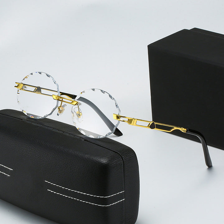 Ladies round sunglasses with unique wave design and high-quality metal frame Kalsten