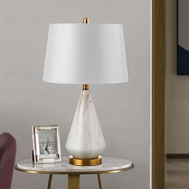 Elegant Marble Base Table Lamp with Gold Accents