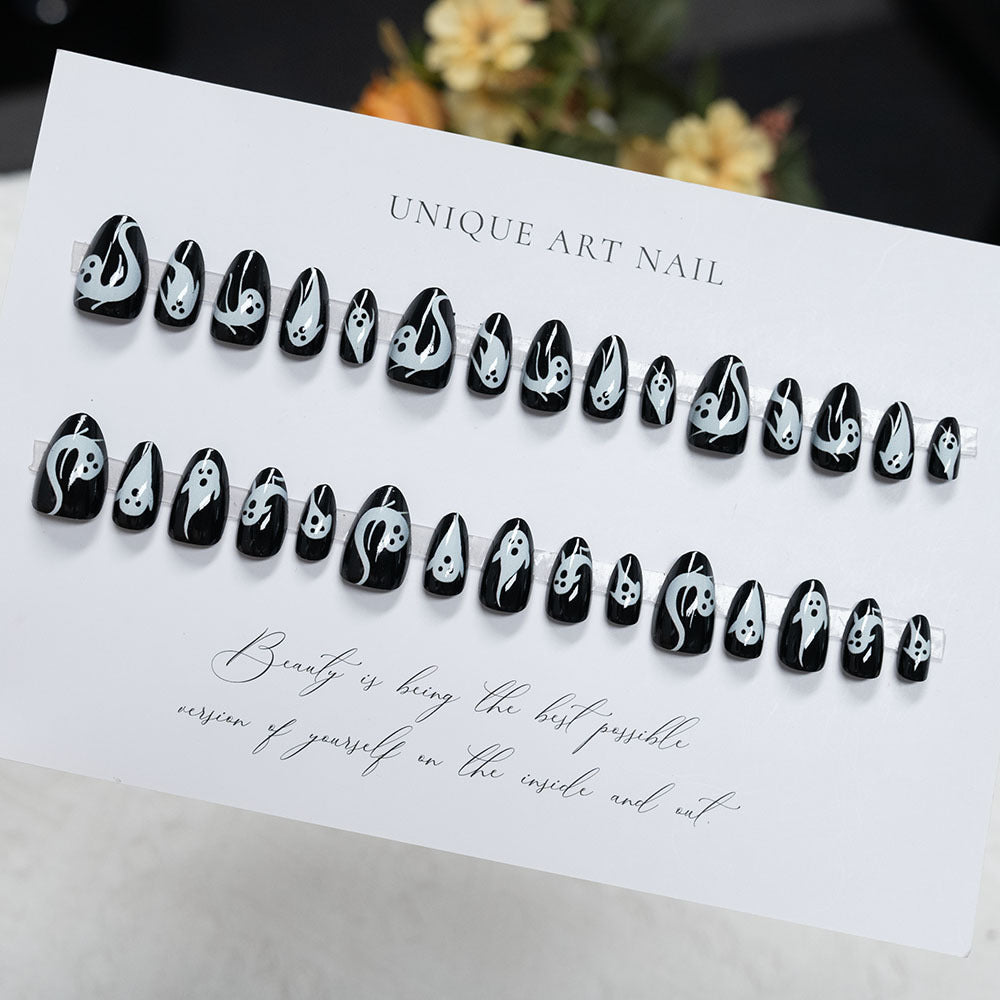 Ghost-Themed Nail Art