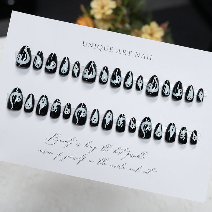Ghost-Themed Nail Art