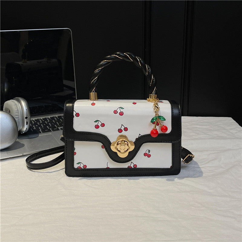 Playful Cherry Print Mini Satchel Handbag Kalsten