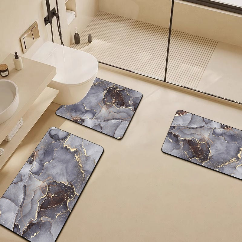 Luxury Marble-Pattern Bathroom Mat Set Kalsten