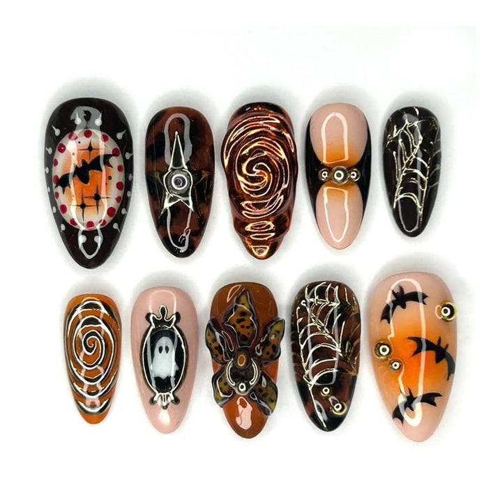 Creative nail art set with spooky Halloween motifs Kalsten