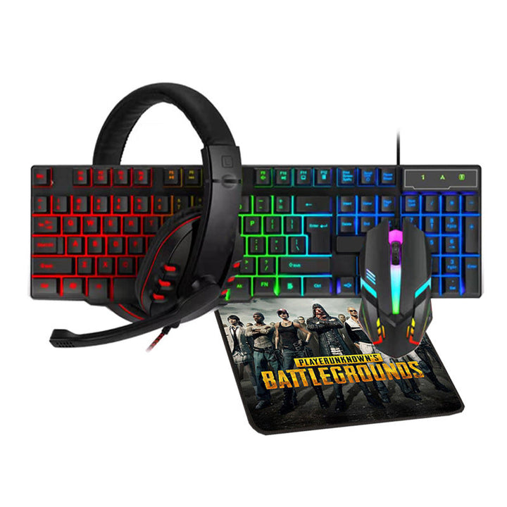 Gaming Headset, Keyboard, Mouse and Mouse Pad Set Kalsten