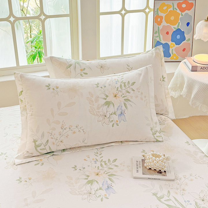 Flower Print Pillowcase Set