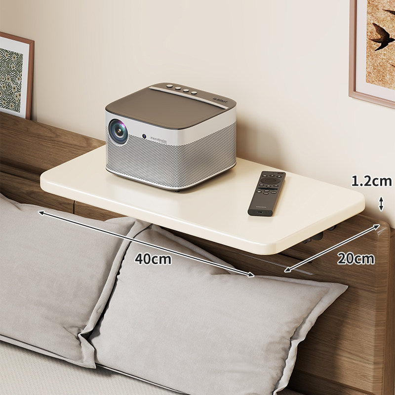 Wall-Mounted Slim Floating Headboard Shelf with Rounded Corners and Concealed Brackets