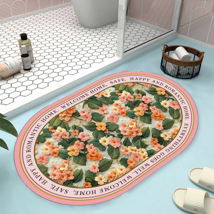 Floral Design Bath Mat Kalsten
