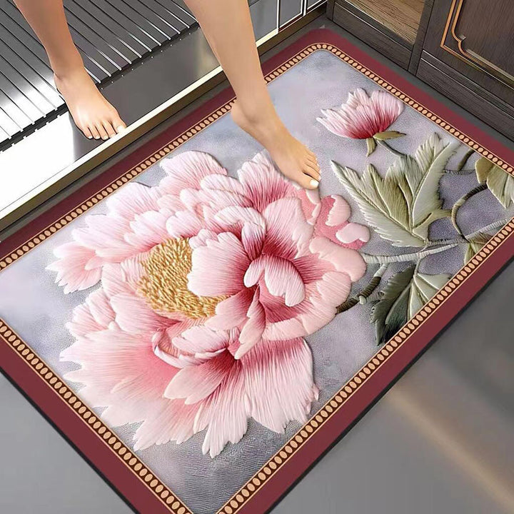Artistic Floral Bath Mat Kalsten