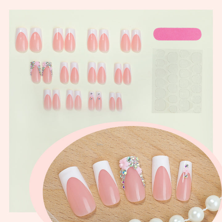 Decorative Press-On Nail Set with Elegant Accent Designs kalsten