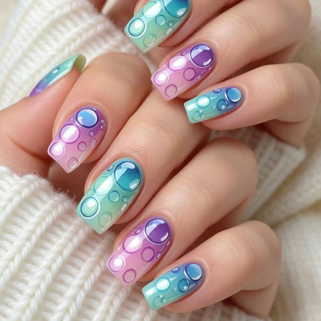 Artistic Bubble-Effect Nail Art Kalsten
