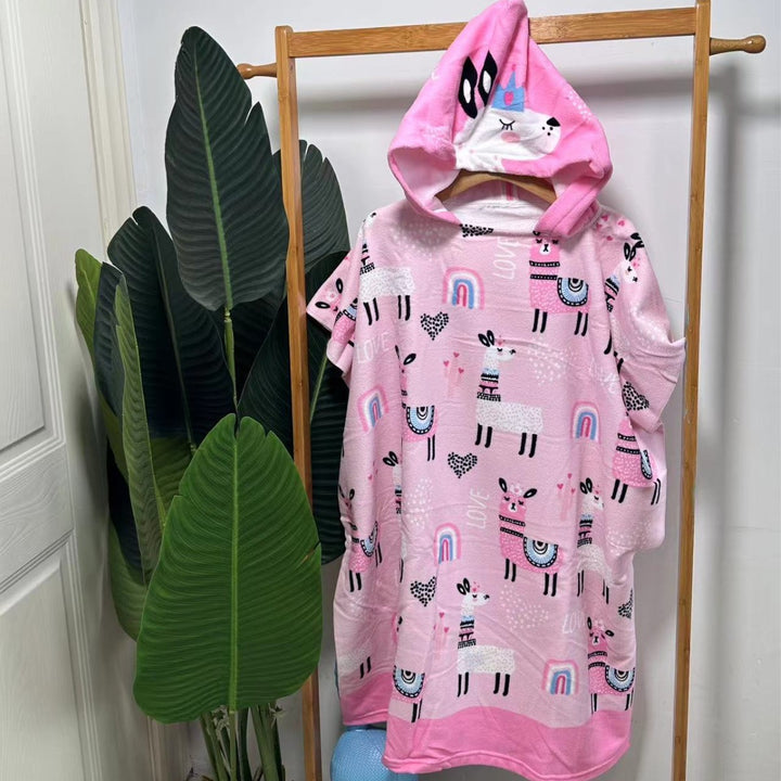 Kids' Shark-Themed Hooded Towel Poncho Kalsten