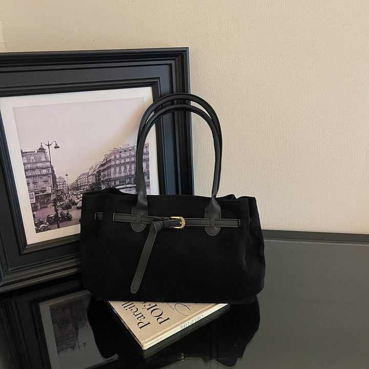 Suede Finish Everyday Handheld Bag