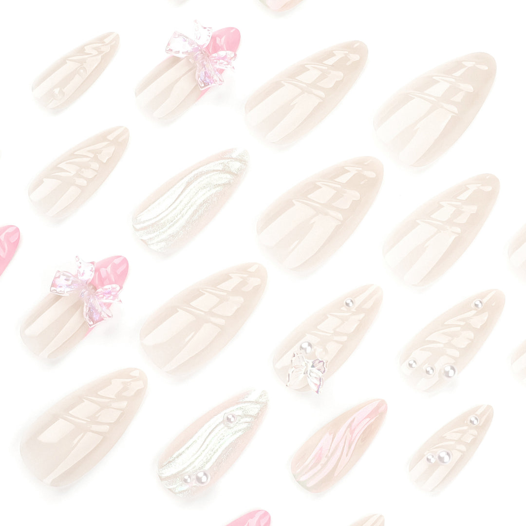 Artful stiletto nails with glitter and butterfly design Kalsten