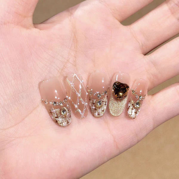 Glittering Artistic Press-On Nail Design Kalsten