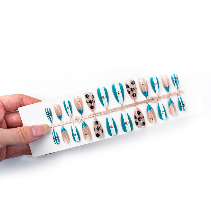 Soccer-Themed Press-On Nail Art Set