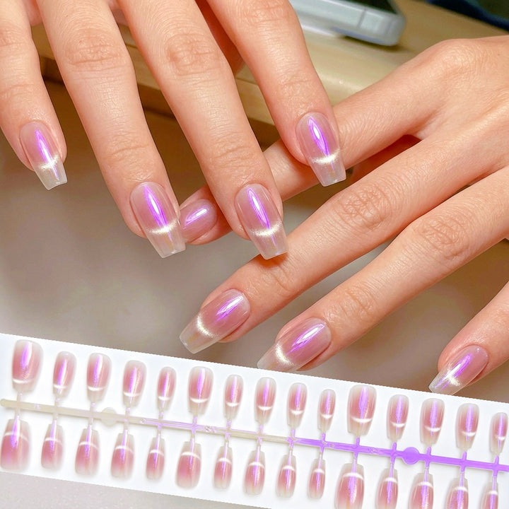 Premium Glossy French Tip Press-On Nails