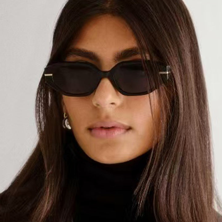 Women's stylish geometric sunglasses with mirrored lenses and unique frame Kalsten
