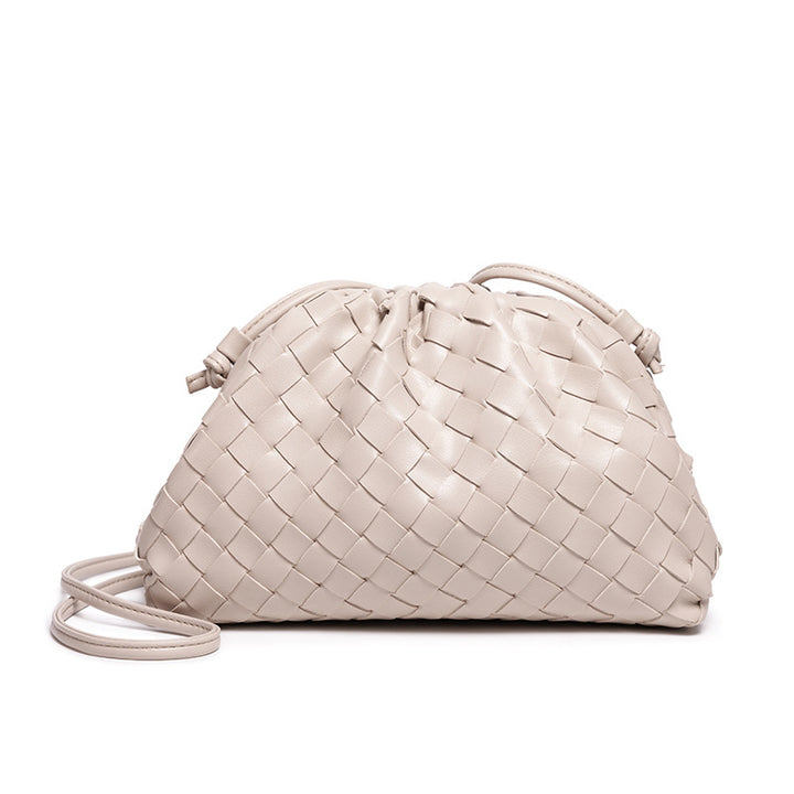 Elegant Woven Leather Bucket Bag Kalsten