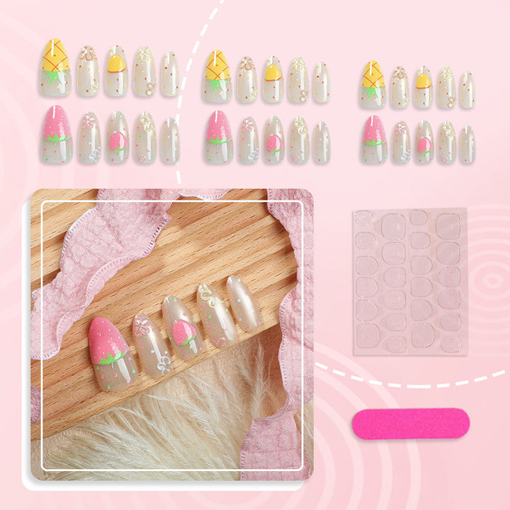 Creative Strawberry-Themed Press-On Nails