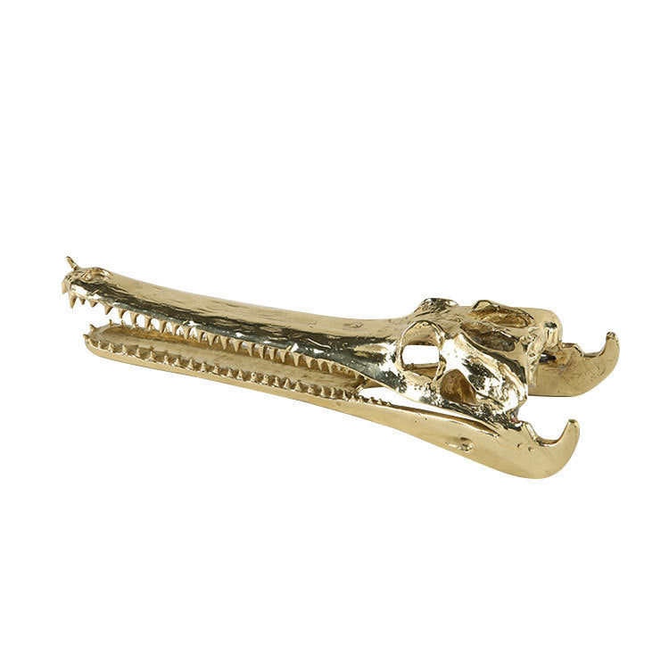 Luxurious Crocodile Skull Decorative Sculpture