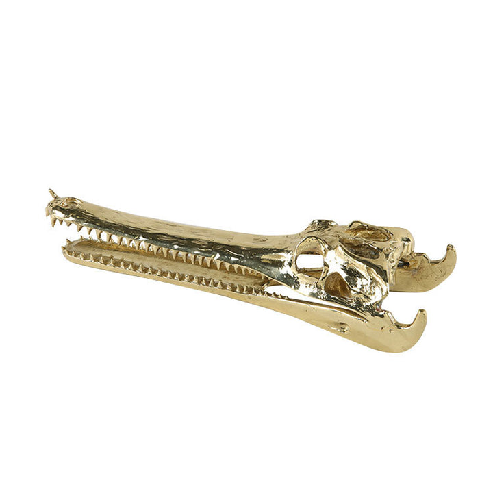 Luxurious Crocodile Skull Decorative Sculpture