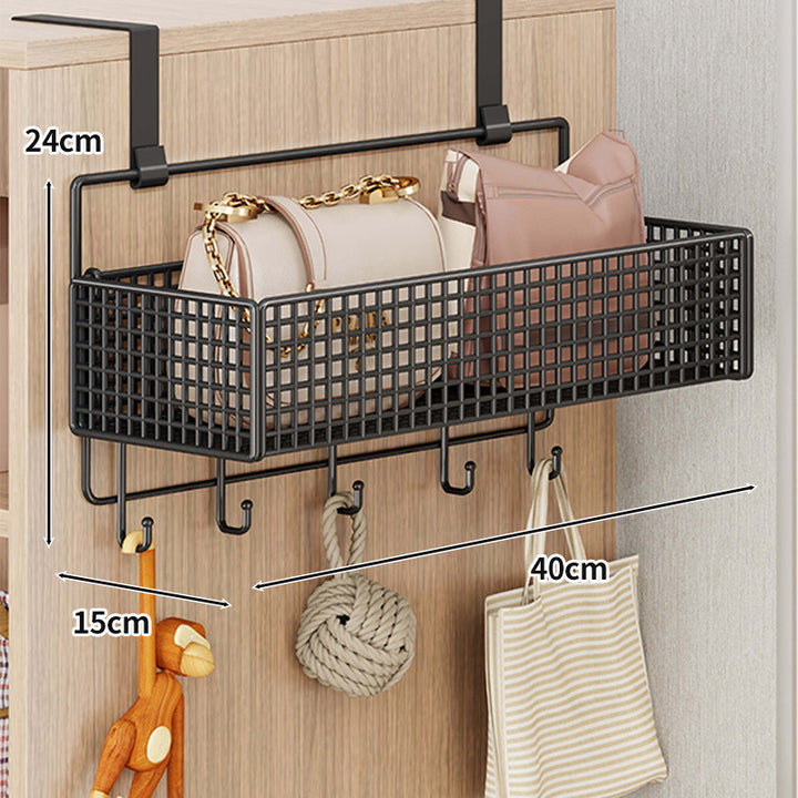 Overdoor Mesh Storage Organizer with Hooks