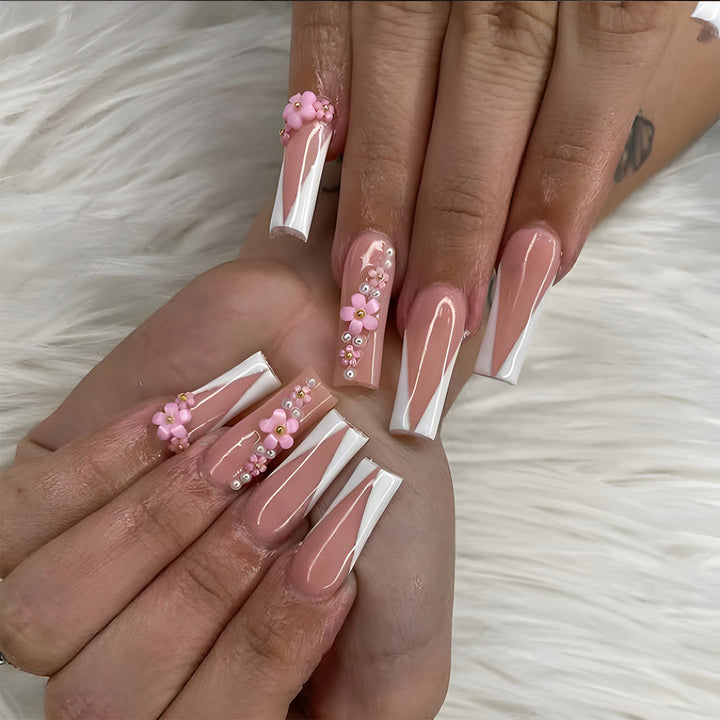 Decorative Floral Nail Art Press-On Set Kalsten