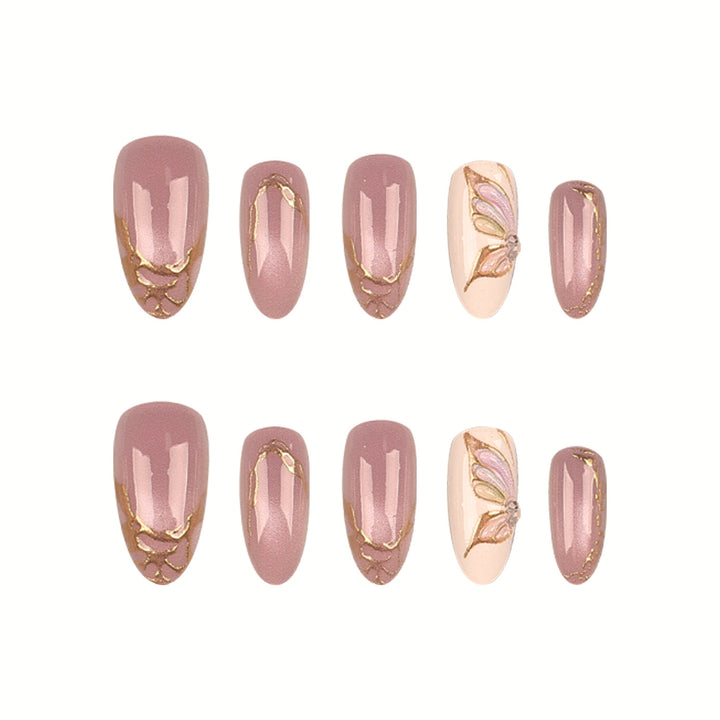 Floral-Inspired Press-On Nail Tips Set