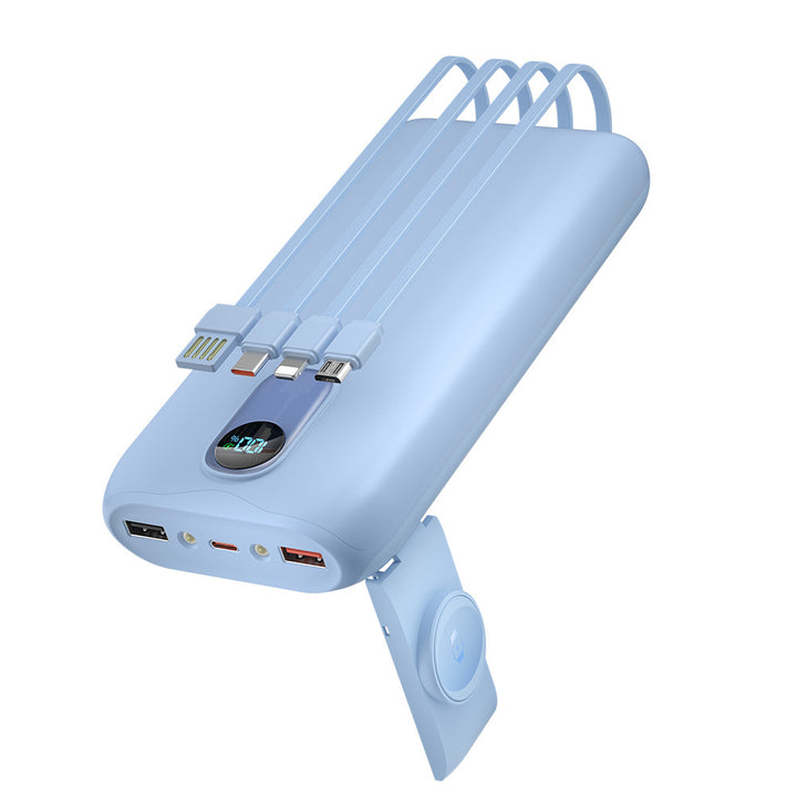 Portable power bank with integrated charging cables and LCD screen Kalsten