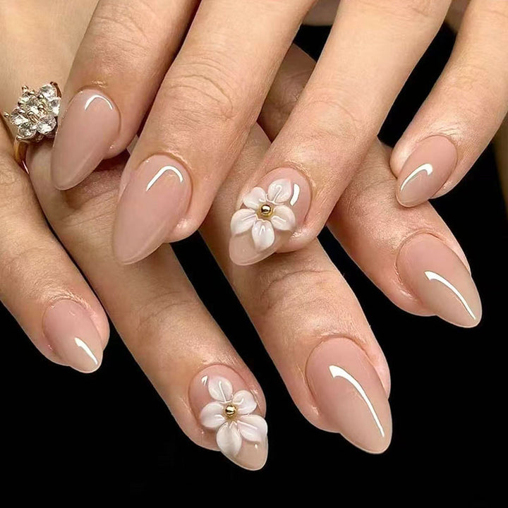 Elegant Floral Press-On Nail Art  1791110838