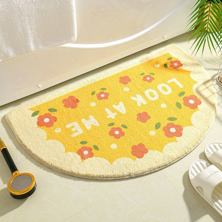 Floral Print Bathroom Mat for Home