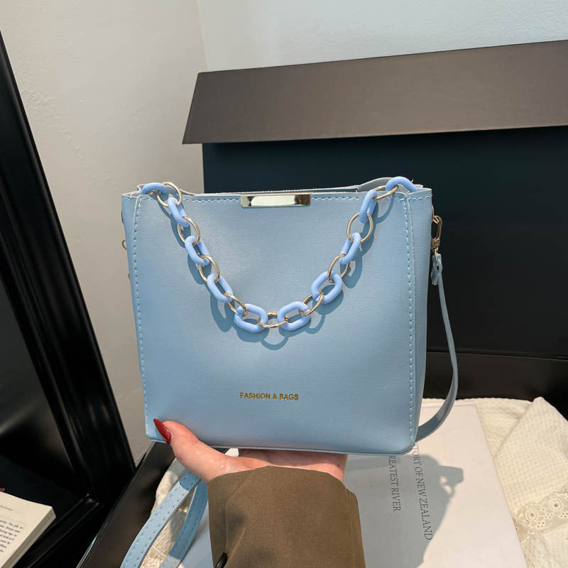 Chain-Accent Crossbody Handbag
