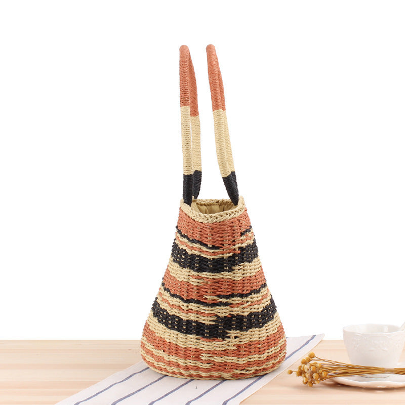 Basket bag with fashionable stripe pattern Kalsten