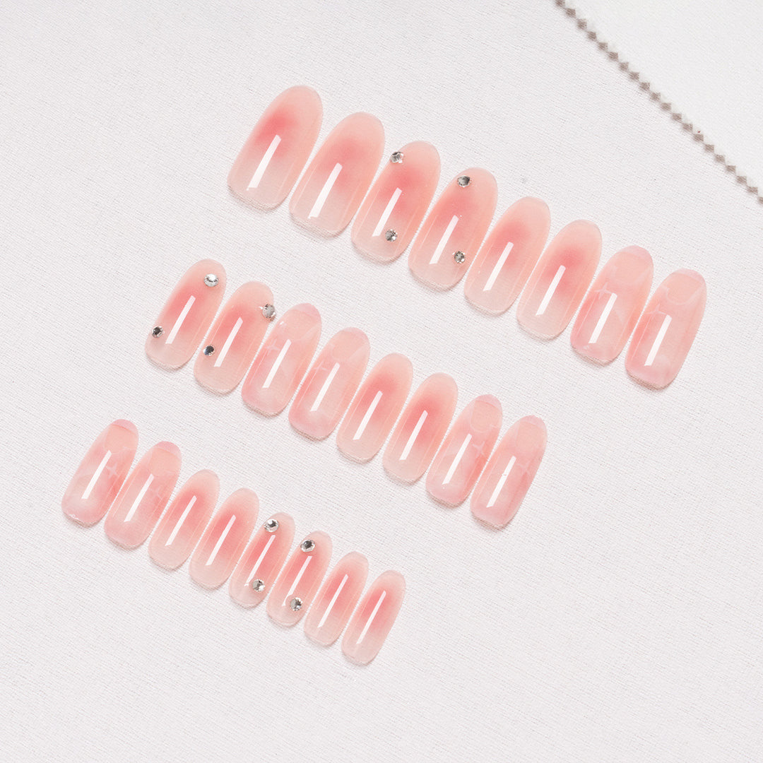 Artistic Heart-Embellished Press-On Nails