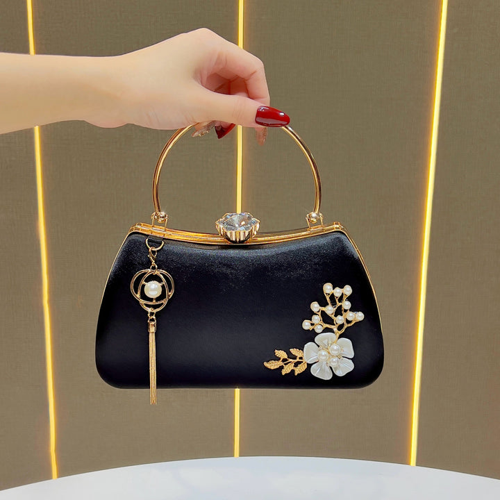 Elegant Floral Embellished Handbag
