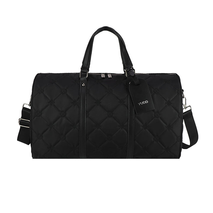 Quilted Multi-Compartment Travel Duffel Bag