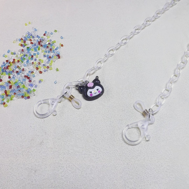 Playful glasses holder chain made of transparent material Kalsten
