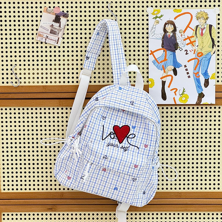 Embroidered Heart-Themed Casual Backpack Kalsten
