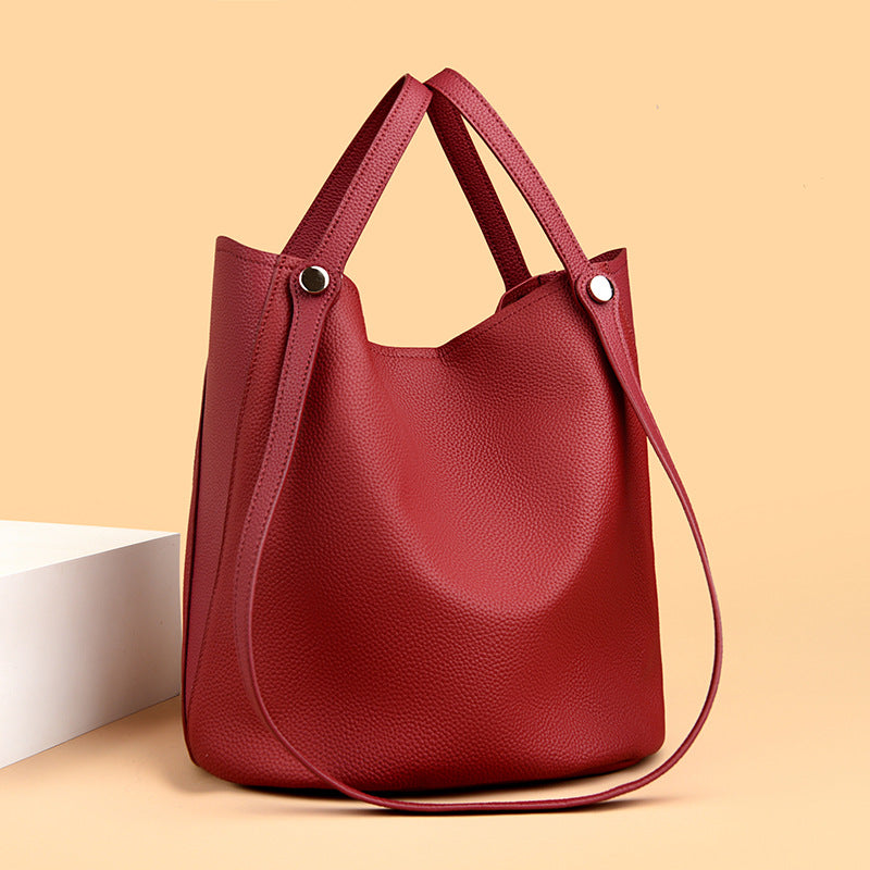 Casual Leather Bucket Bag Kalsten