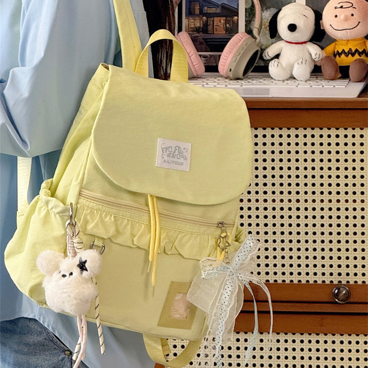 Stylish Ruffled Design Back-to-School Backpack Kalsten