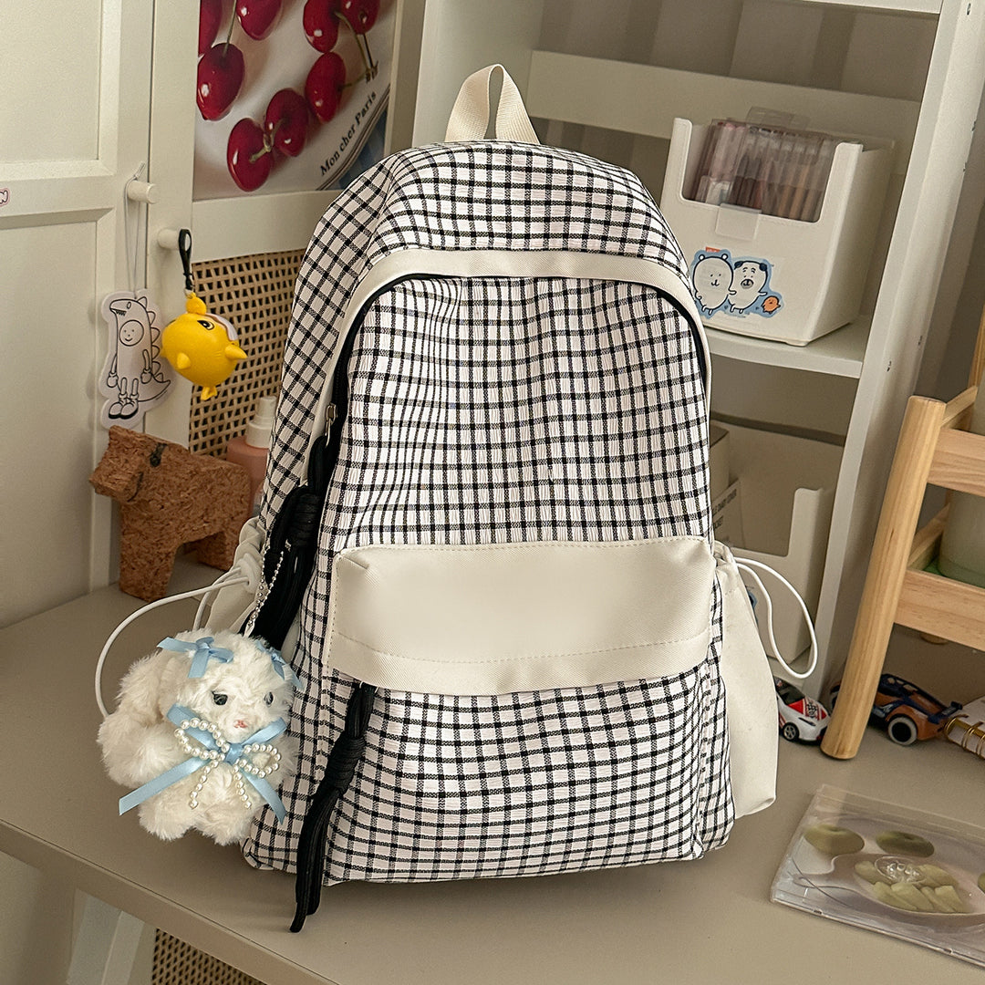 Textured Casual Backpack with Charm Kalsten