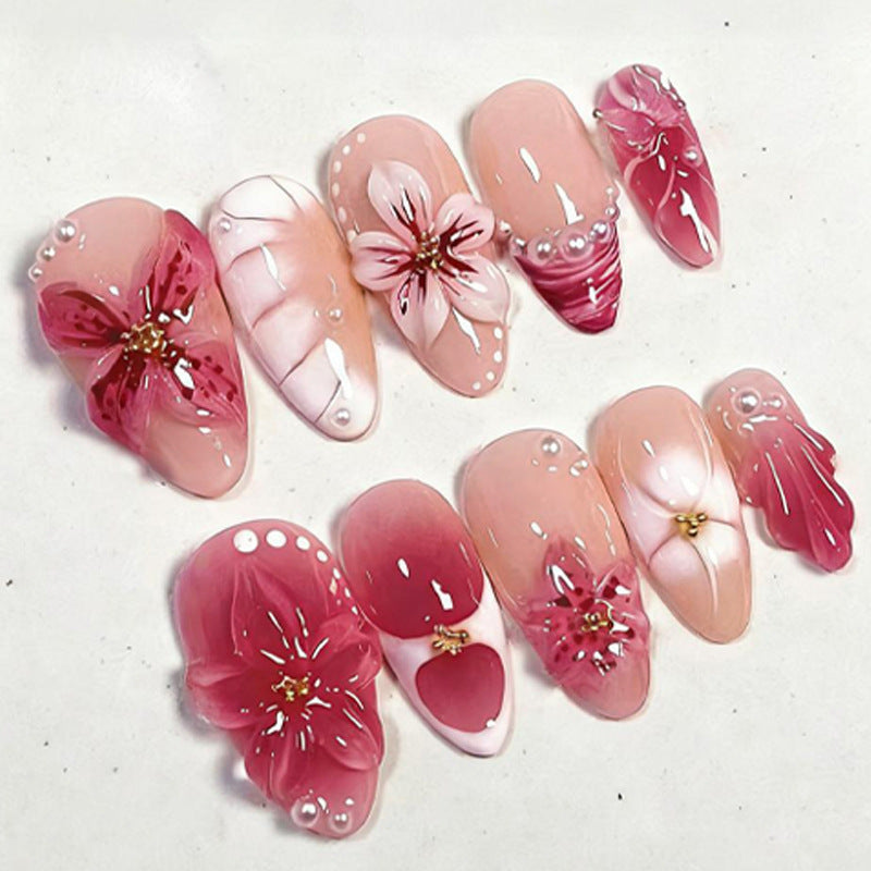 Artificial nail set with floral patterns Kalsten
