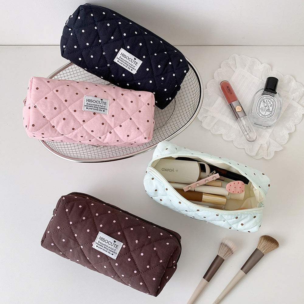 Quilted Cosmetic Pencil Case