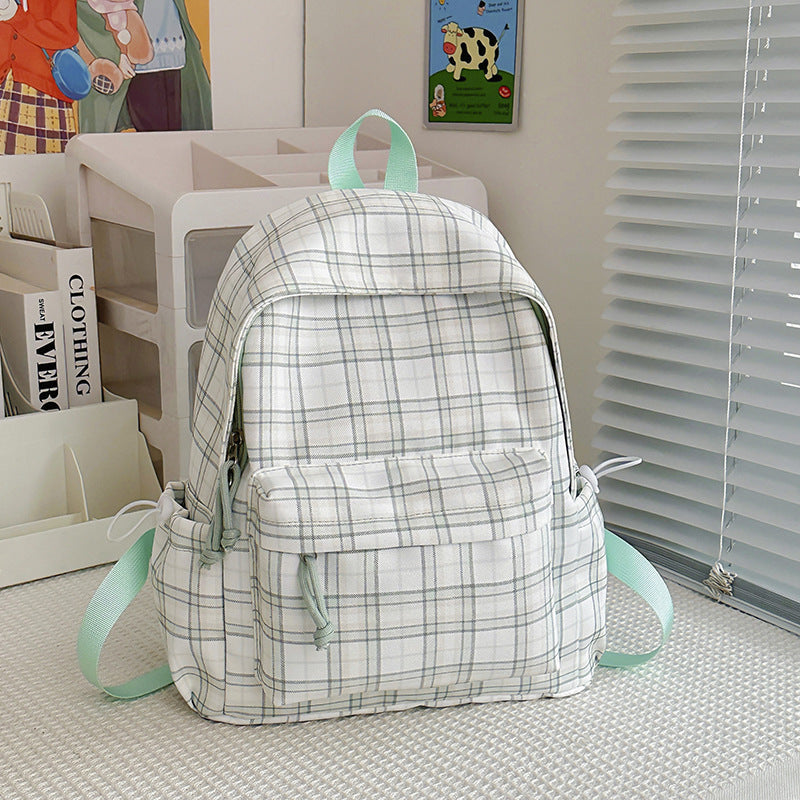 Stylish Checkered Pattern Backpack Kalsten