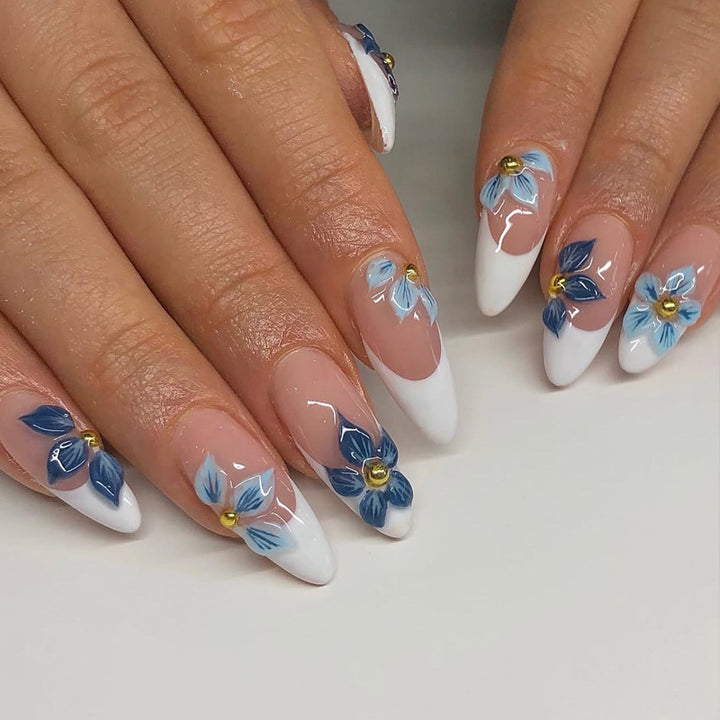 Elegant Floral Nail Art Press-On Set Kalsten
