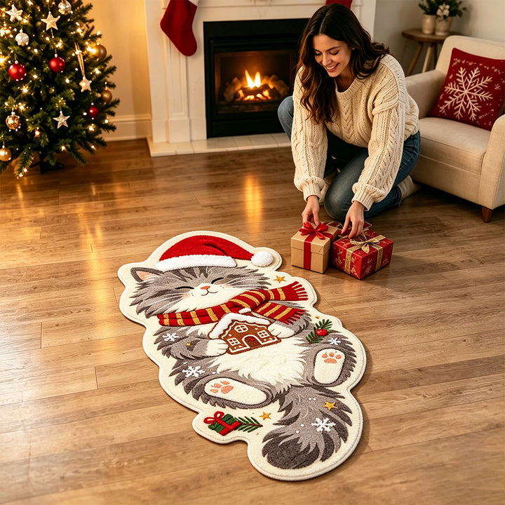 Cat-Themed Holiday Area Rug