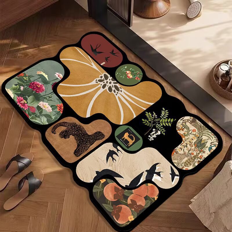Artistic Floral Patterned Area Rug Kalsten