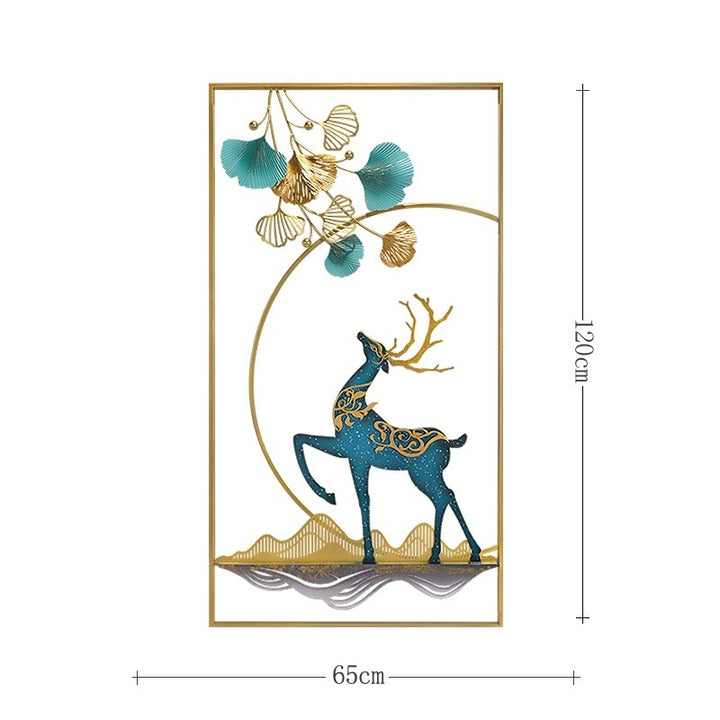 Elegant Metal Deer Wall Art Sculpture Kalsten